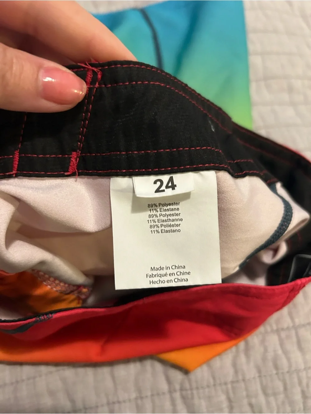 O'Neill Boys Gradient Red Orange Yellow Teal Swim Trunks
